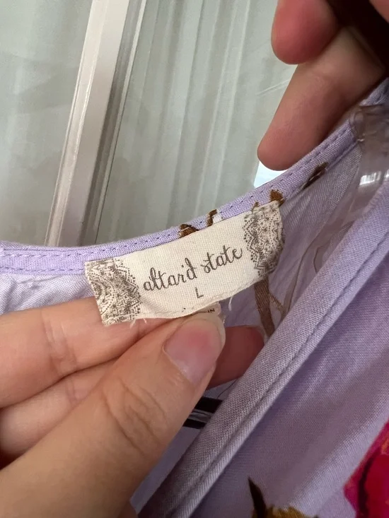 Altar'd State Purple Floral Maxi Dress with Twist Front - Picture 3 of 4